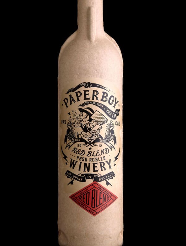 La bouteille de vin en papier Paperboy