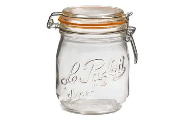 Bocal en Verre Couvercle 2L Transparent & Noir pas cher 