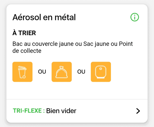 Recyclage dans les bacs à couvercle jeune, sacs jaunes ou points de collecte